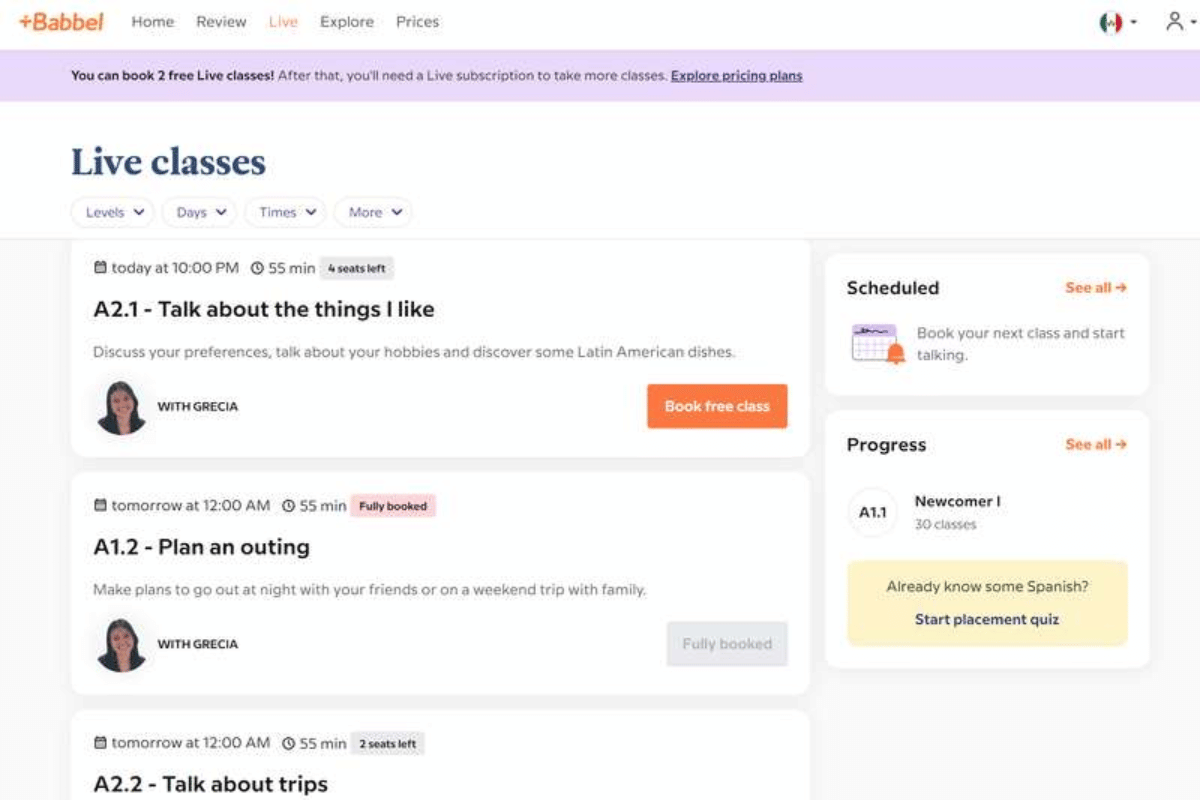 Babbel Live with AI Tutoring