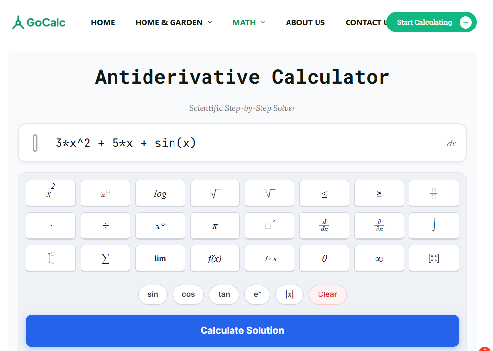 Antiderivative Calculator